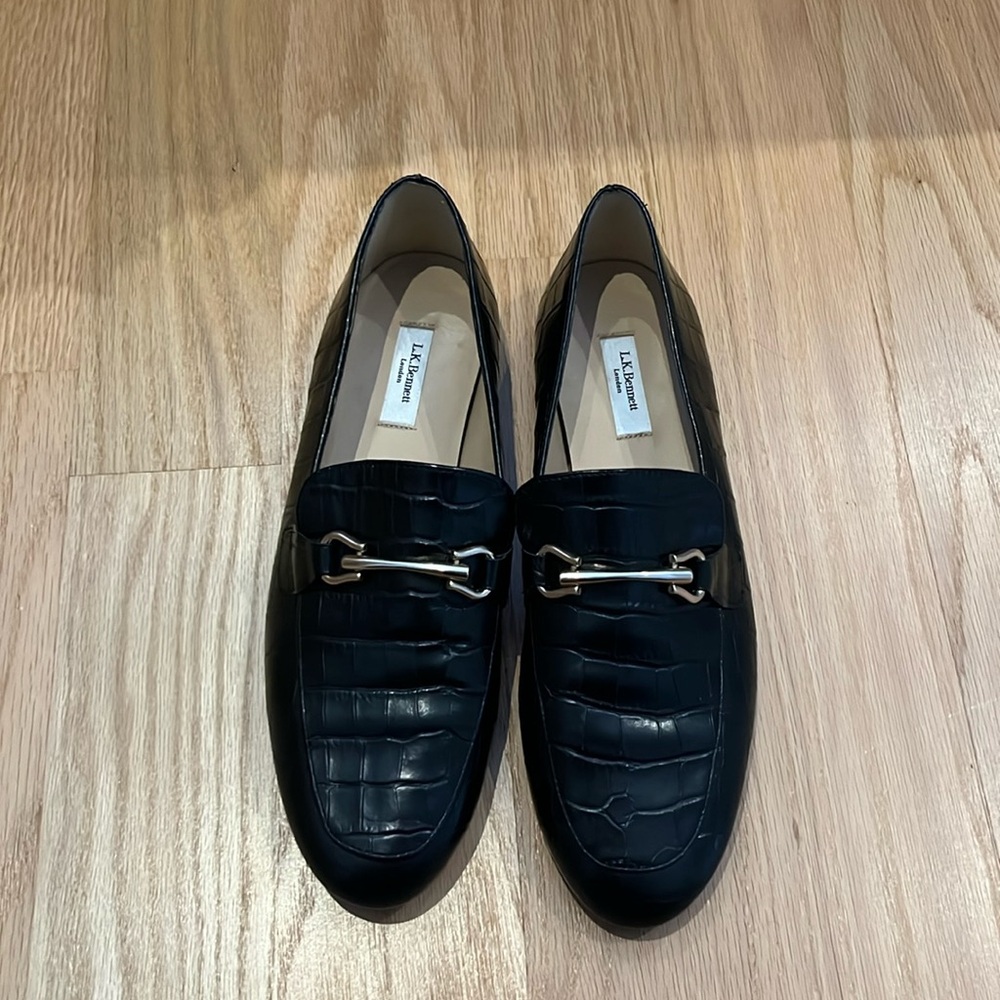 L.K. Bennett black loafers size 38 in excellent condition